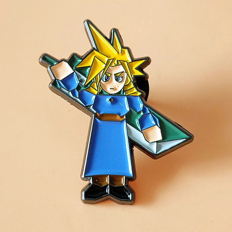 Final Fantasy 7 Remake Cloud Strife Enamel Brooch Pin Lapel Hard Metal Pins Brooches Badges Exquisite Jewelry Accessories Gifts