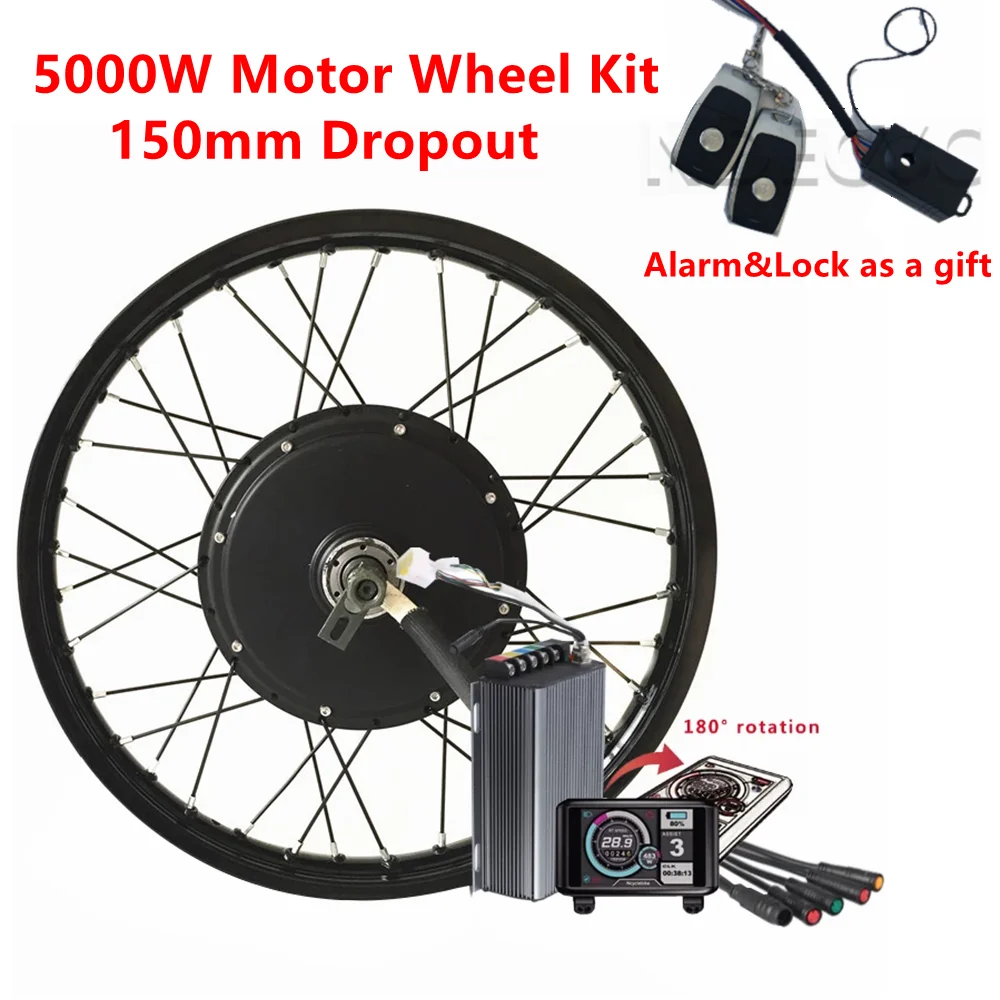 Motorcycle rim QS205 50H V3 48-72v 5000W 3.5T/5T Rear Wheel Kit 150mm Dropout Electric Bike Conversion Kit waterproof Sabvoton