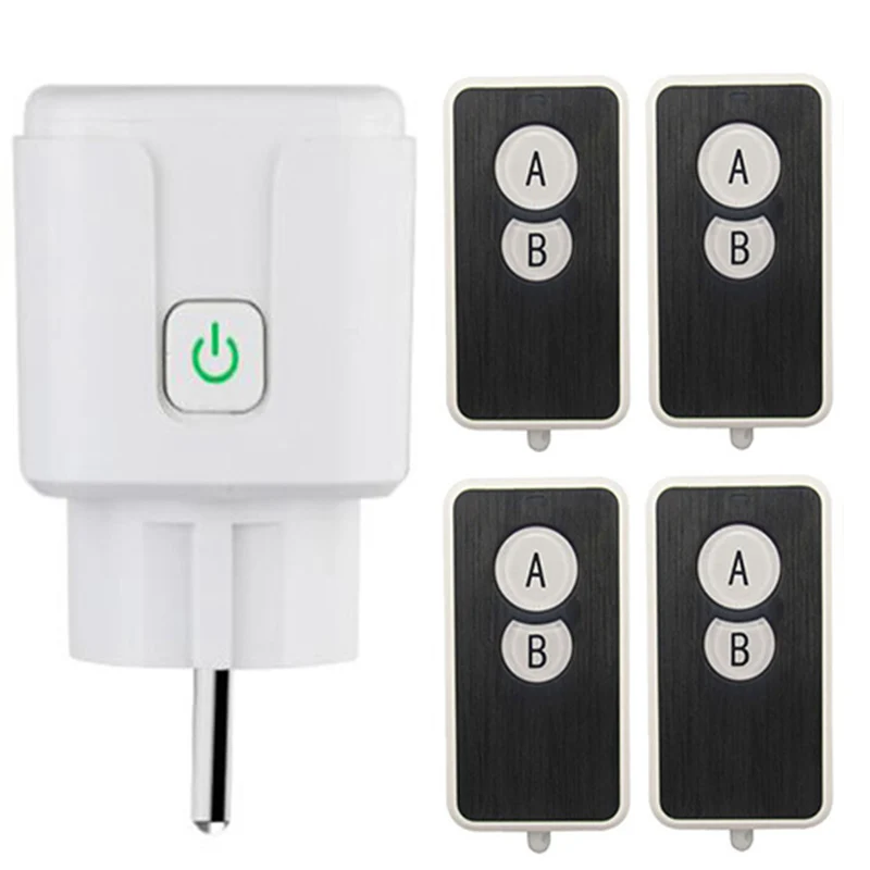 433MHZ AC 110V 220V  EU RF Smart Power Plug with Power Monitor Smart Home  Wireless Socket Outlet Works with 20m Transmitter