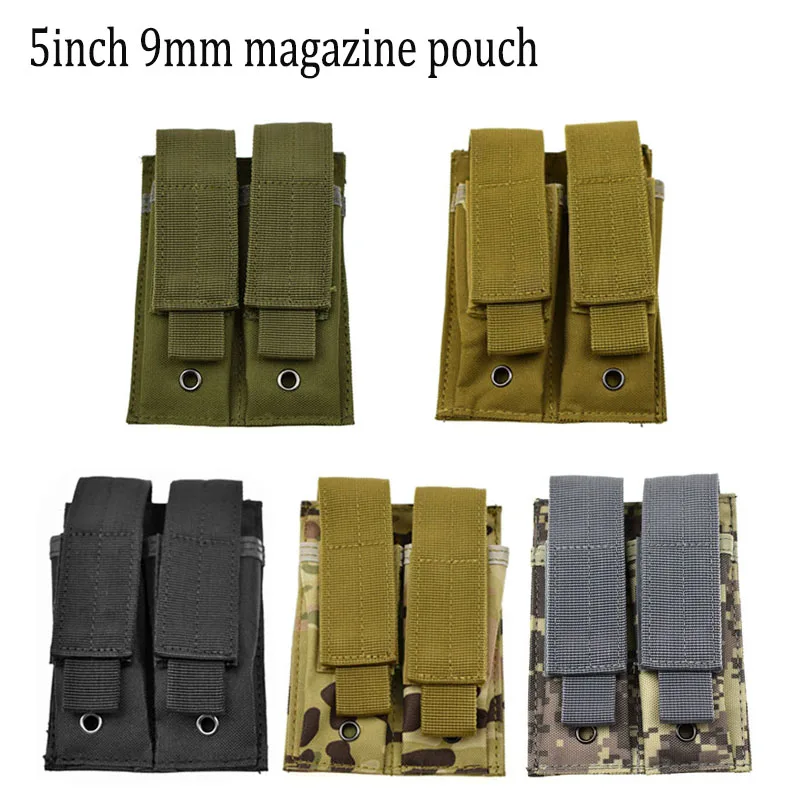 Hunting Molle 9mm Pistol Magazine Pouch Triple Double Mag Holster for Glock M9 SIG Cartridge Pouch Attachment Package