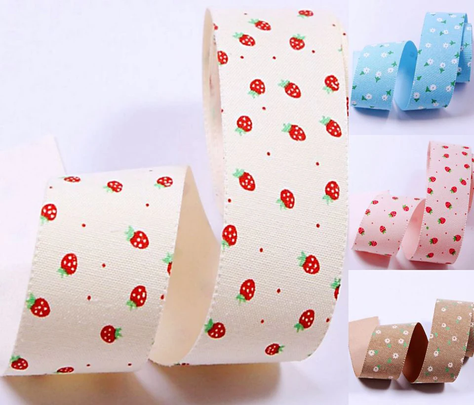 

25mm/40mm Fruit Strawberry Ribbon 10 yards DIY Handmade Material Tiaras Bow Knot Clothing Accessories Home