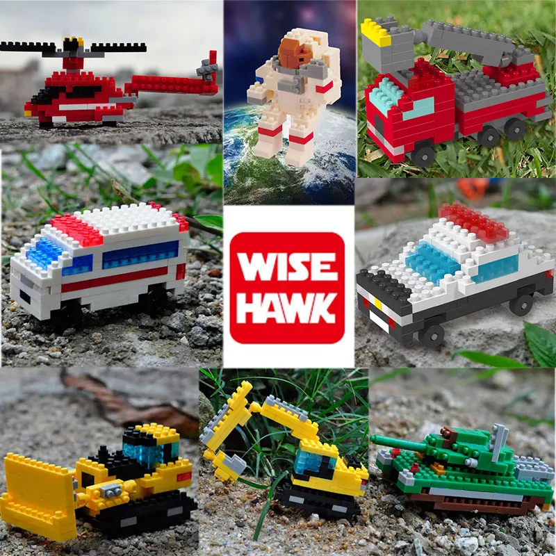 

Bricks Toys Mini Building Blocks Vehicle Fire Truck Excavator Astronaut 3D Figure Diamond Model Micro Kids Toy Birthday Gifts