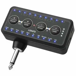 Lekato-AMPLIFICADOR DE guitarra eléctrica, miniamplificador de auriculares con efecto de Pedal, altavoces, enchufe combinado, Pa-1