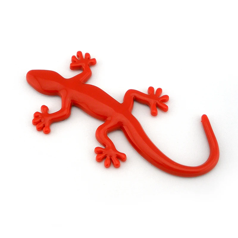 3D Red Gecko Emblem Badge-ABS Plastic Japonicus Car Trunk Logo&Motorcycle Decal Sticker, High-Quality Self-Adhesive Auto Decor