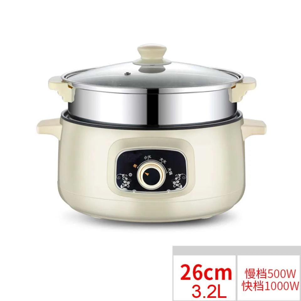 หม้อไฟฟ้าอเนกประสงค์220V, เครื่องหม้ออาหารไฟฟ้าหม้อไฟก๋วยเตี๋ยวไข่หม้อหุงข้าวขนาดจิ๋วนึ่ง