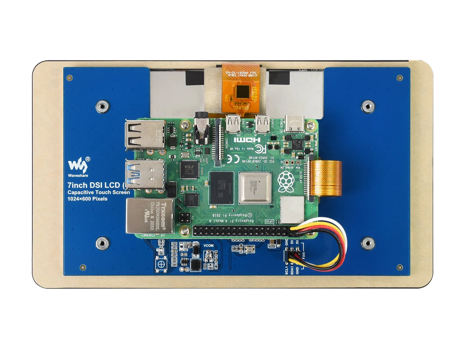 DSI Capacitive Touch IPS Display para Raspberry Pi, DSI Interface, Suporta Pi 5, 4B, 3B +, 3A +, CM3 +, 4, 7"