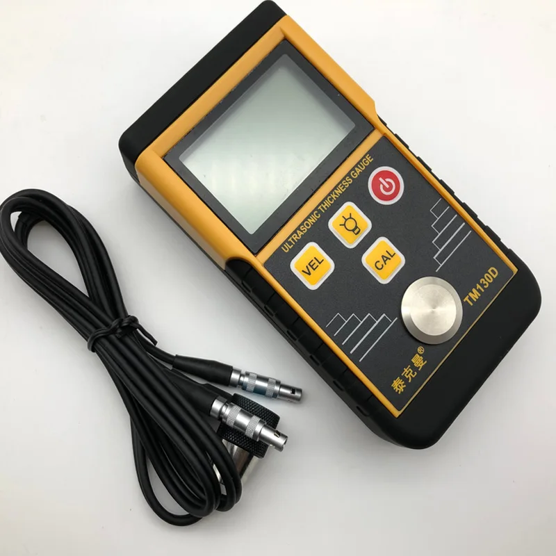 

TM130D Digital Ultrasonic Thickness Tester 10mm probe Steel Wall Thickness Gauge Range 1.2~ 220mm 10mm probe