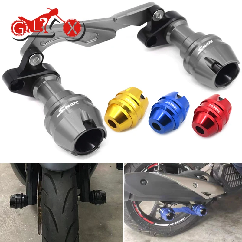 

Motorcycle Accessories for YAMAHA SMAX155 FORCE155 SMAX FORCE 155 CNC Front Rear Wheel Axle Fork Crash Sliders Fall Protection