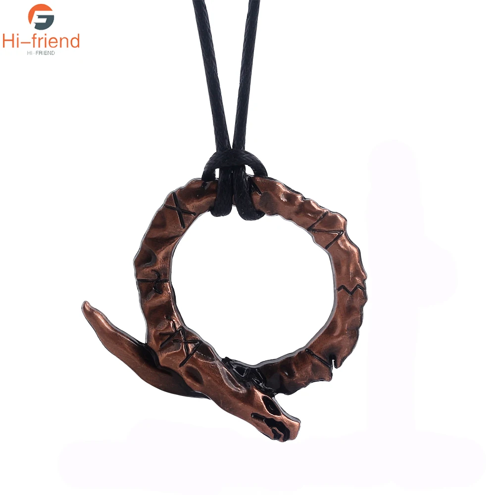 Game GOD OF WAR 4 Necklace Vintage Snake Logo Red Color Pendant For Man Car Woman Bag Jewelry Gift