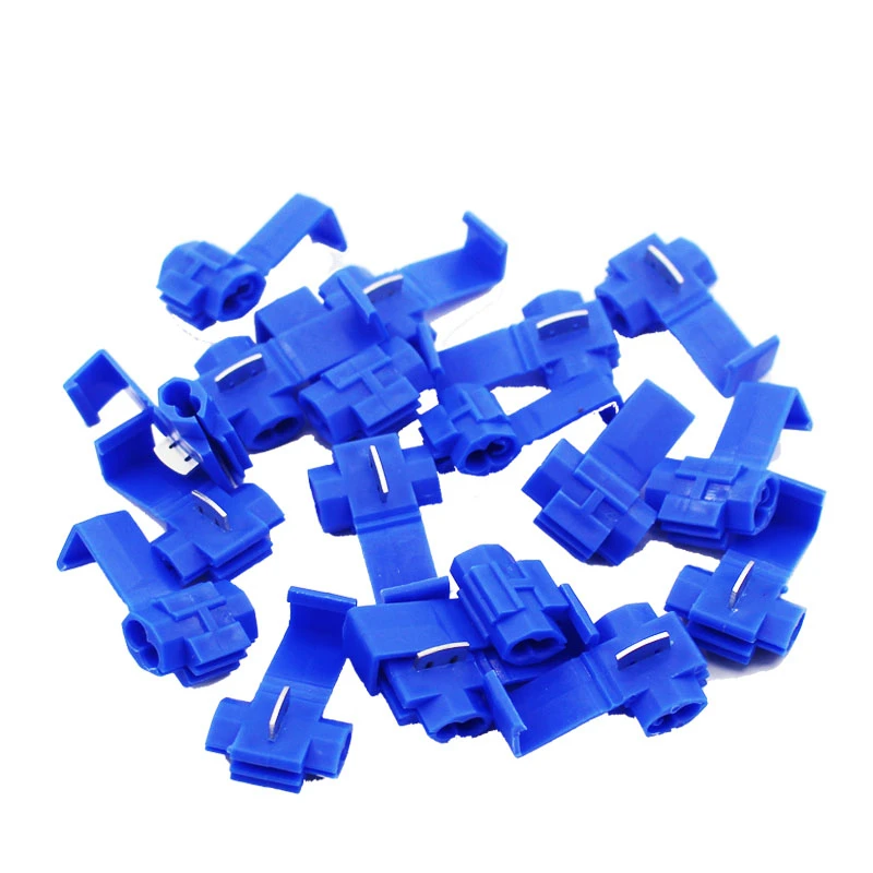 500Pcs Electrical Wire Cable Crimp Terminals Quick Splice Blue Electrical Cable Connectors Fast Lock Wire Terminals Crimp