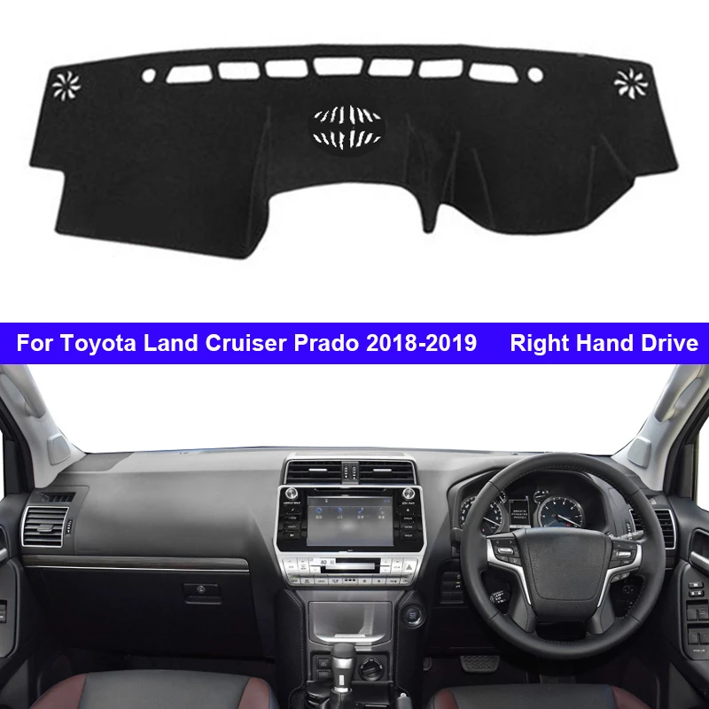 Car Inner Dashboard Cover For Toyota Land Cruiser Prado 2018 2019 Auto Dash Mat Carpet Cape Anti-sun Sun shade Dashmat 2015