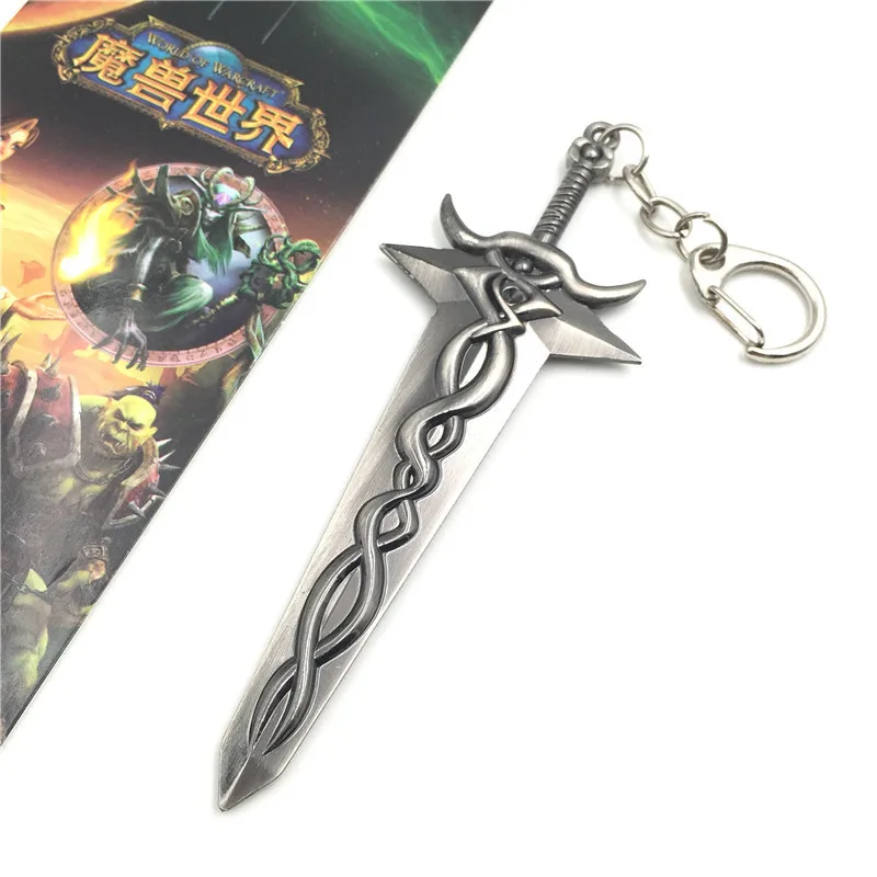 Chaveiro de brinquedo wow, chaveiro de 12cm com armas, modelo king frostmourne, acessórios da aliança, chaveiros, lembranças, presentes