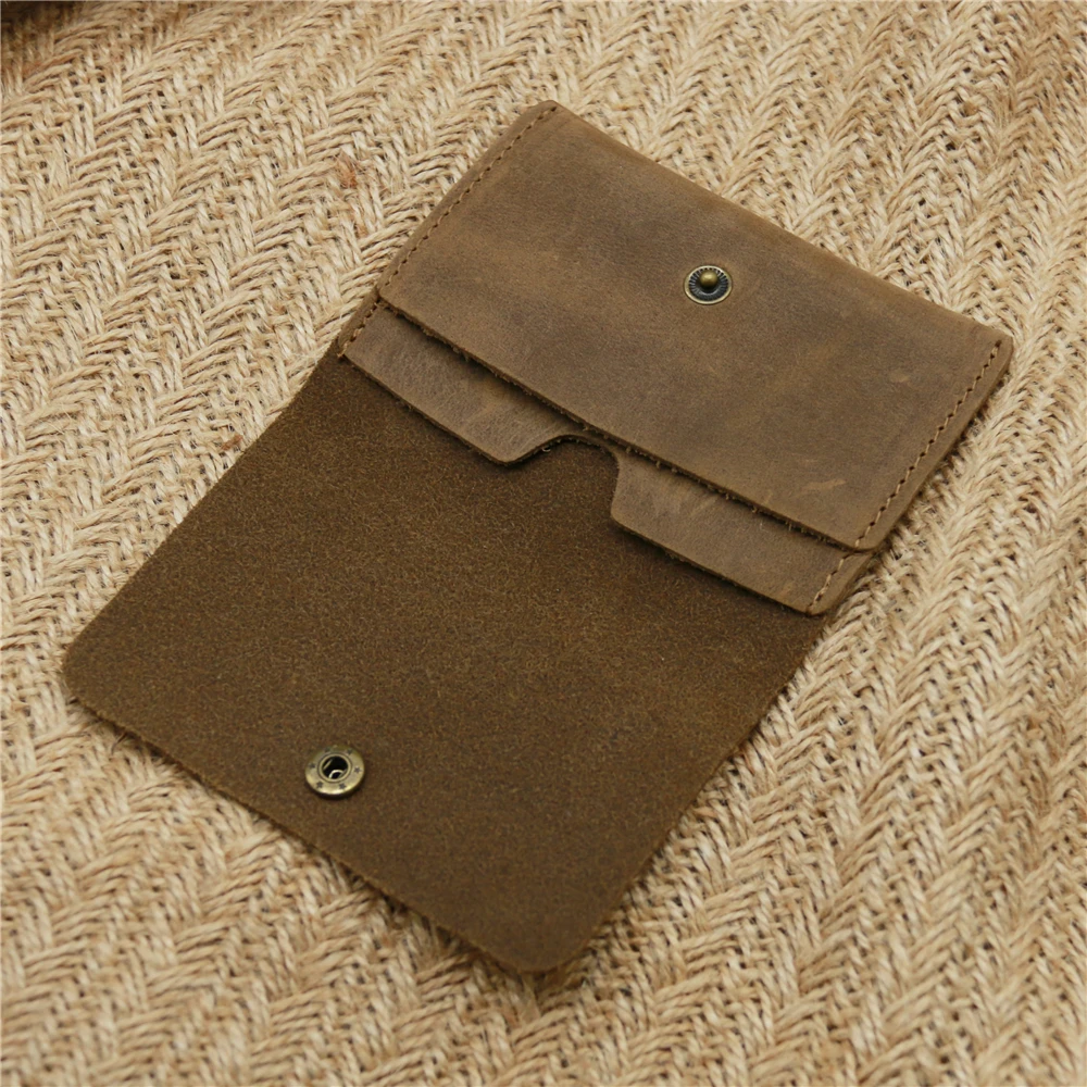 Cartera de cuero genuino para hombre, monedero pequeño para tarjetas, Mini bolso de mano para mujer, monedero delgado para hombre, regalo para llaves