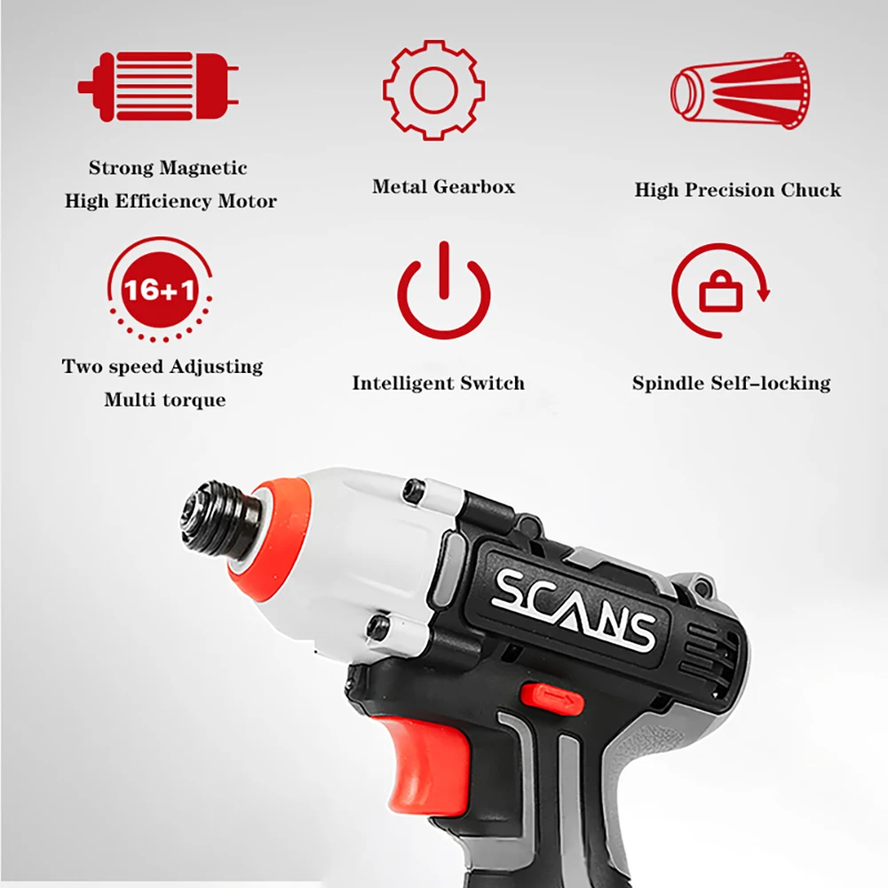 SCANS SC2121 Professional Power Tool 12V  Cordless  Lithium Impact Driver  Impact Screwdriver