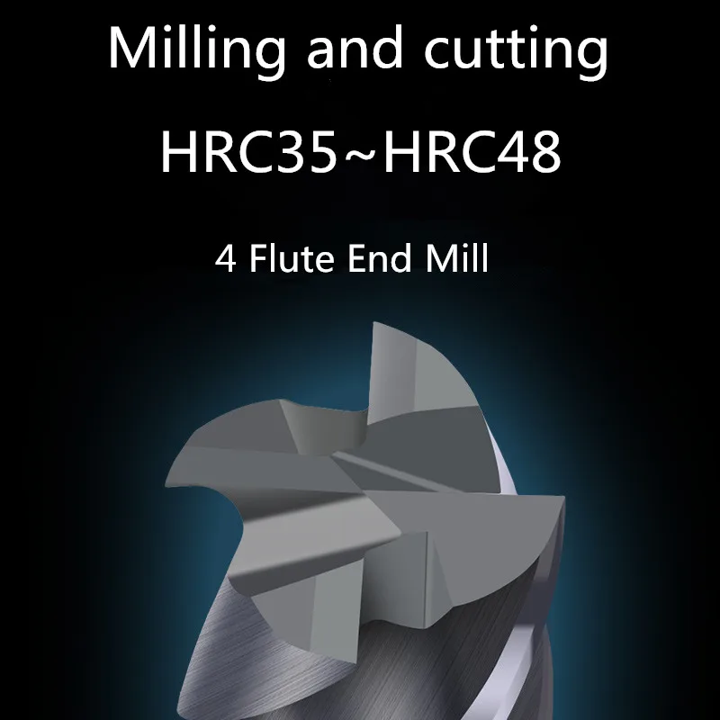 ZGT Mill Milling Tools Milling Cutter HRC50 4 Flute Metal Cutte Alloy Carbide End Mil Tungsten Steel Milling Cutter 1mm 2mm 3mm