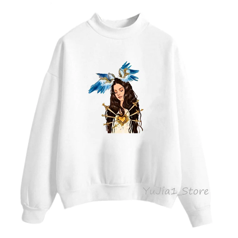 Vintage Hoodies Women Lana Del Rey Sweatshirt Femme Art Aesthetic Winter Clothes Long-Sleeved Velvet Thickening Coat Tracksuit