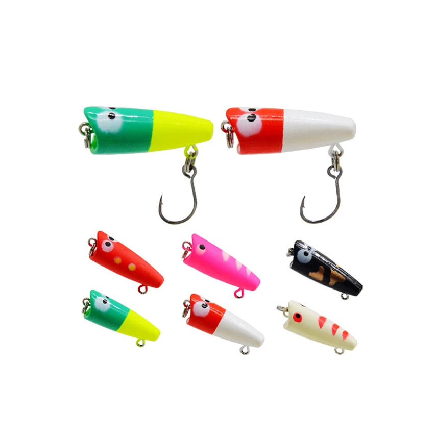 

New Fishing Bait 2.5cm 1.5g 12pcs Hard Bait Plastic Fishing Lure Fresh/Salt Water Lure Top Water Popper Lure