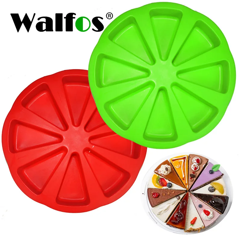 

WALFOS 8 ячеек, силиконовая фотоформа, антипригарная форма для выпечки хлеба, треугольная кухонная тарелка для пиццы, аксессуары для выпечки