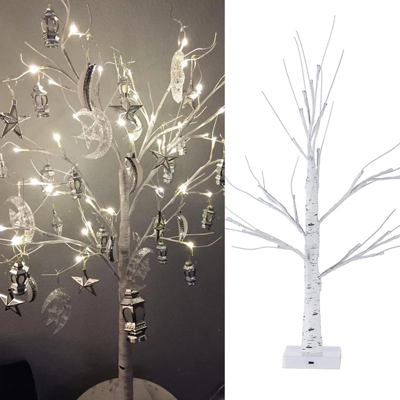 60cm Ramadan Decoration Led Birch Tree Light Ramadan Home Decoration EID Mubarak Ornament Islam Muslim Kareem Party Decor light