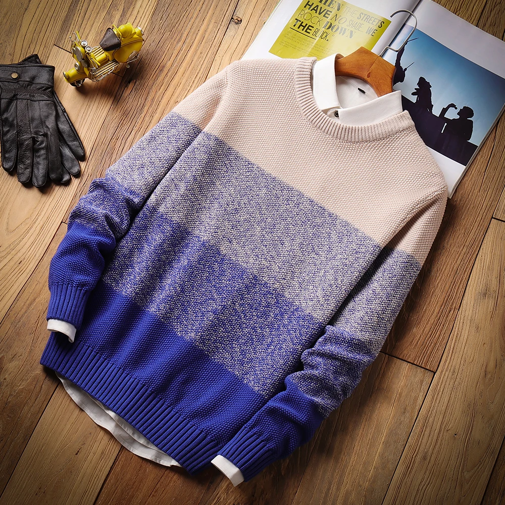 

Men Vintage Sweaters Pullovers Men's 2021 Autumn Winter New Classic Soft Cotton Warm Thick O-Neck Sweater Coat Pullover Men Plus