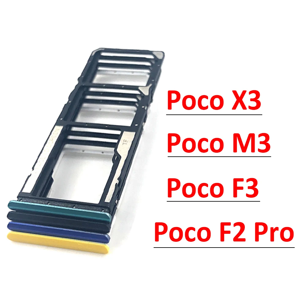 New Sim Card Slot Tray Holder For Xiaomi Poco X3 NFC / Poco M3 / Poco F3 / Poco F2 Pro SIM Tray Replacement Part