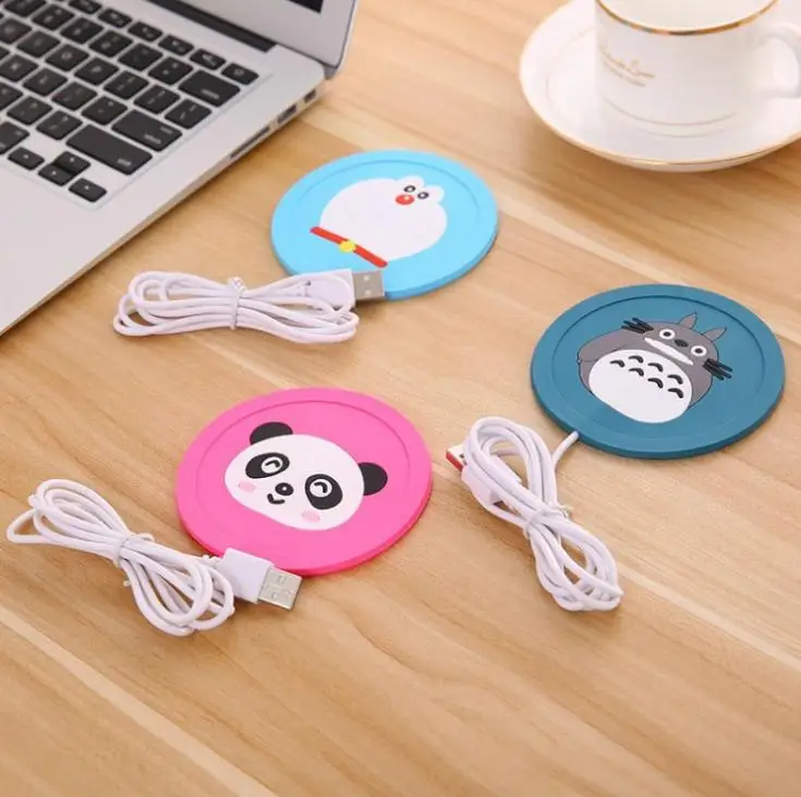 Creative Silicone Cartoon Usb Office Coffee Tea Milk Cup Warmer Pad Mat Usb Warm Coasters Free Shipping 100pcs/lot Wholesale