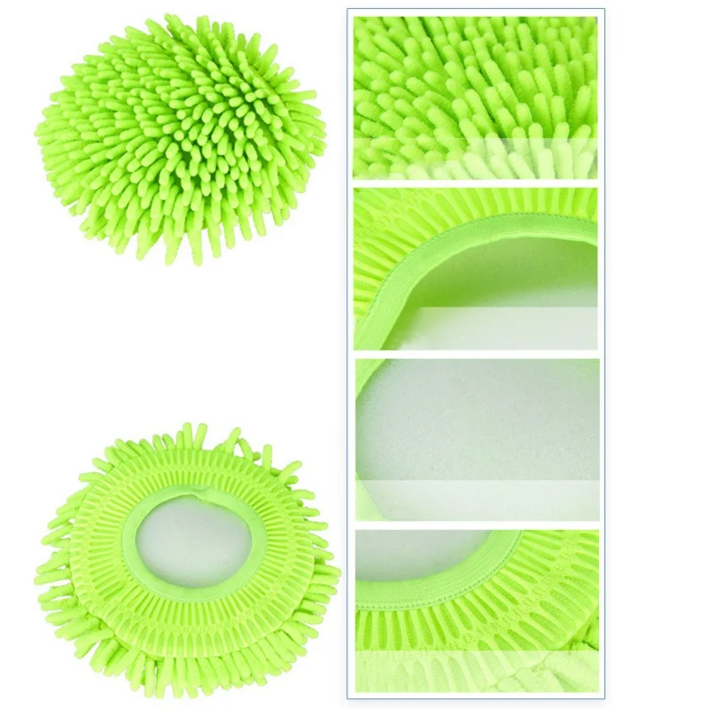 Replacement Mop Heads 360 Spin Round Shape Standard Size Easy Wring Spin Mop Refill Chenille Mop Head Mop Accessories clean tool