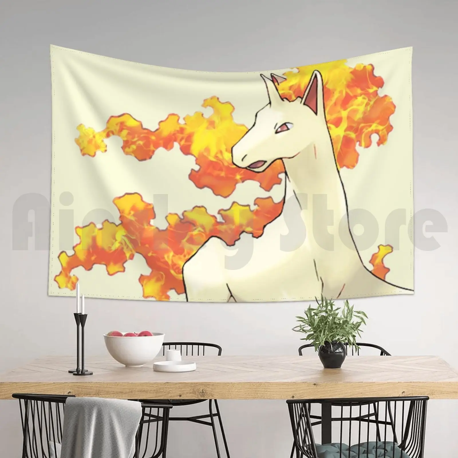 نسيج Rapidash المخصص Rapidash Horse Flames Fire