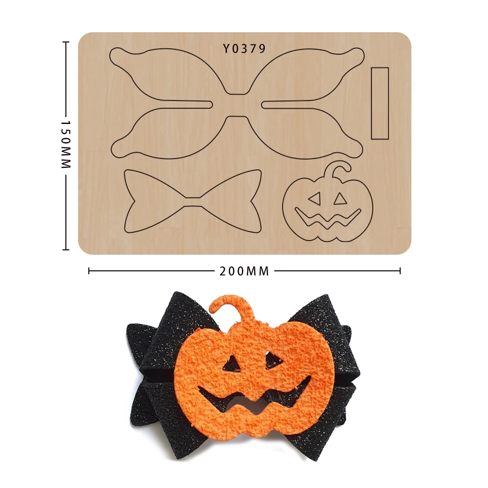 Halloween Bow Cutting Die, Handmade Cutting Mould, Wooden Die, Suitable for Big Shot Machine, New