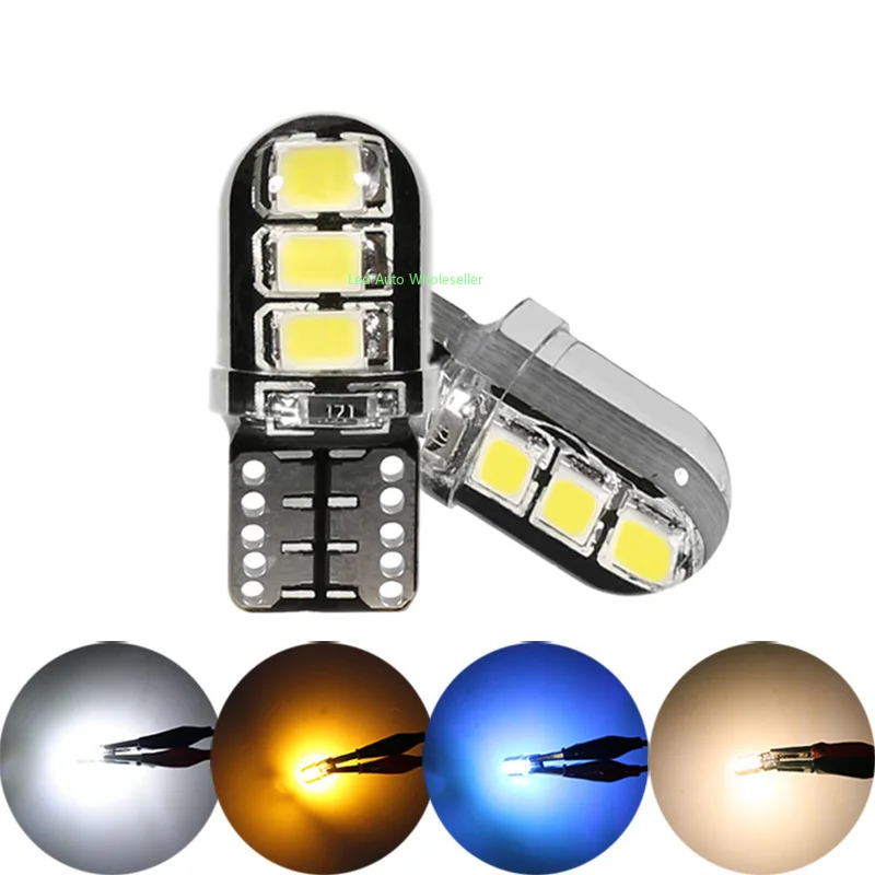 

500 шт. Оптовая Продажа T10 силиконовый чехол 6 SMD СВЕТОДИОДНЫЙ купол для чтения автомобиля W5W WY5W светодиодный 6SMD клиновидный поворотный боковой фонарь парковочная лампа 12 В