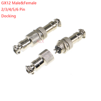 1SETS GX12-2/3/4/5/6 12mm Diameter aviation plug socket Circular connector GX12 2PIN 3PIN 4PIN 5PIN 6pin Docking Male & Female