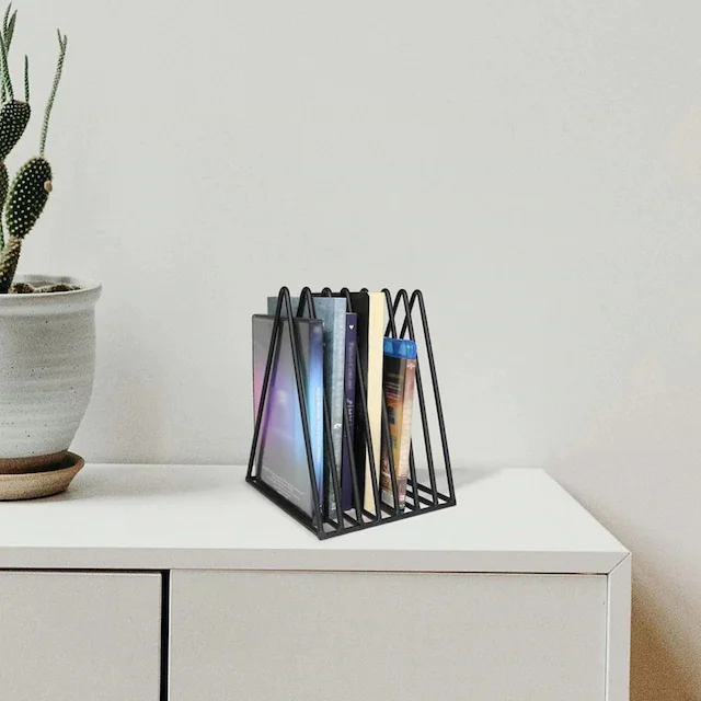 Metal Table Top Book Stand, Newspaper Rack Magazine rack 7 Eye Grid WD-43