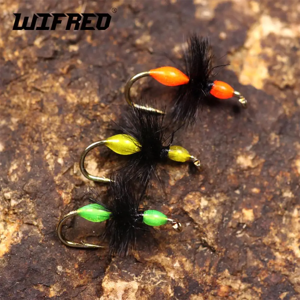 Wifreo 6pcs Artificial Epoxy Ant Fly For Trout Fly Fishing Lure Baits Fake Ant in Red Orange Green