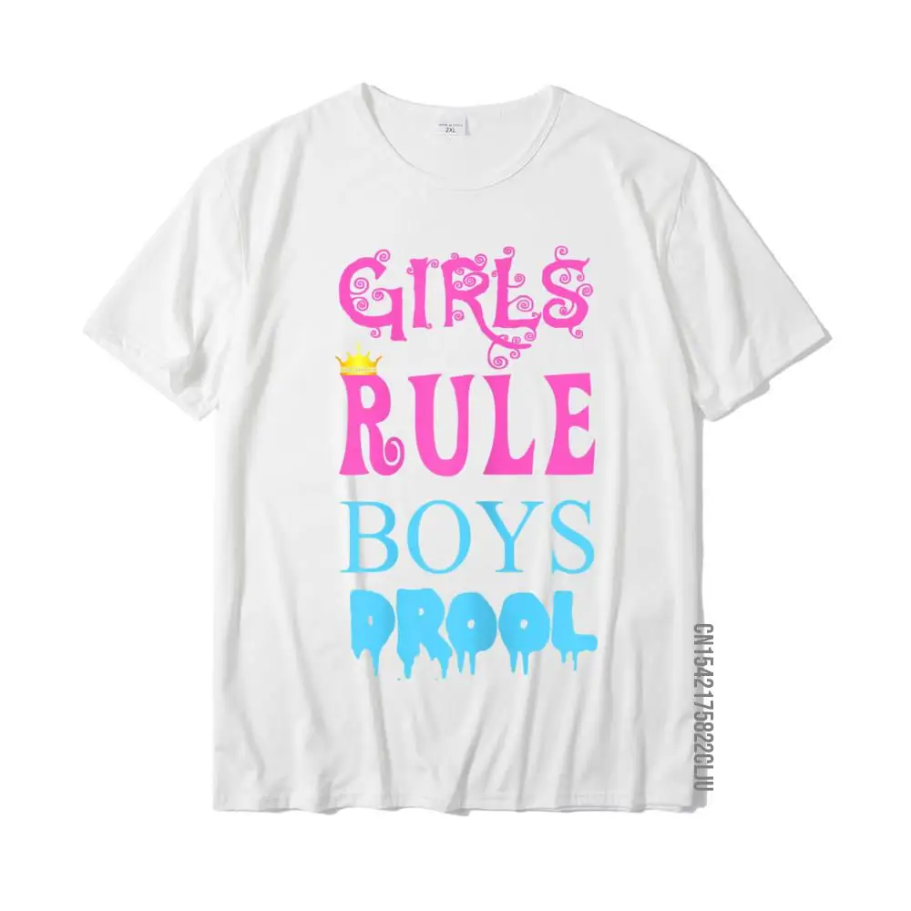 Girls Rule Boys Drool T-Shirt Funny Gals Guys Humor Tee T Shirts Tops Tees Cute Cotton Casual 3D Printed Mens