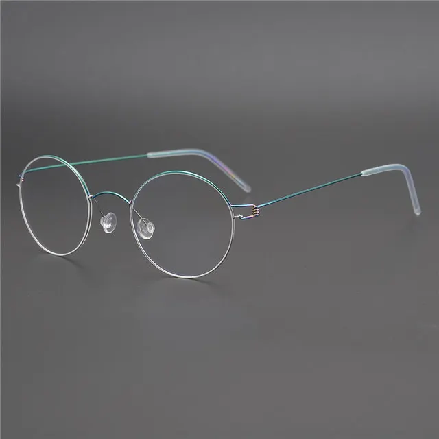 Screw-Free Titanium Alloy Korean round Glasses Ultra Light Super Elastic Personality Myopia Glasses Rim Glasses Frame