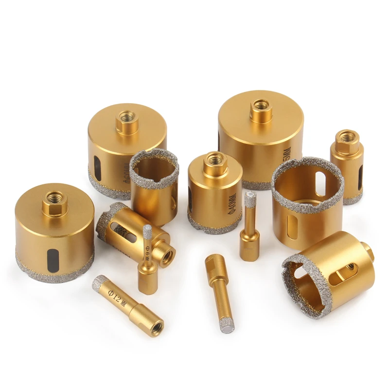6-65mm 1PC M10 Thread Shank Dry Vacuum Brazed Diamond Drilling Core Bit For Drilling on Ceramic Tile Hole Saw Granite Marble