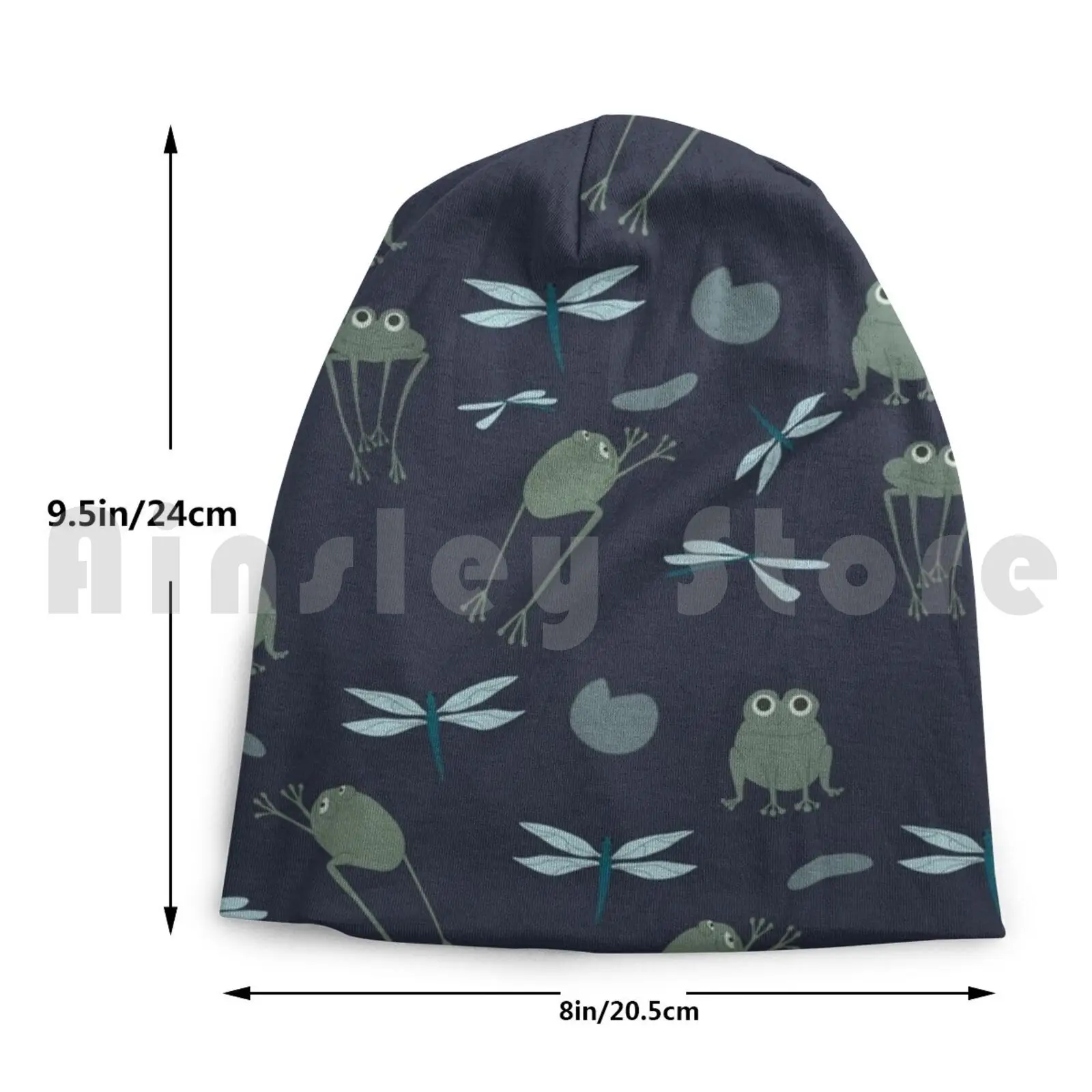 Frog Pond Beanies Pullover Cap Comfortable Frog Frogs Frog Pattern Pattern Pond Dragonfly Lily Dragonflies Lily Pads