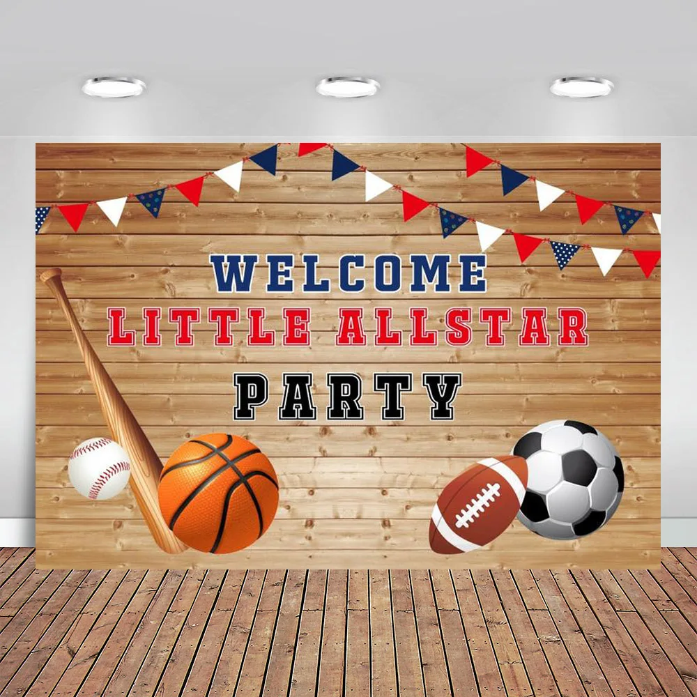 كل نجم كرة السلة خلفية حفلة محكمة بوي الرياضة تحت عنوان 1st عيد ميلاد Bday التصوير خلفية كعكة ديكور للطاولات راية الدعامة