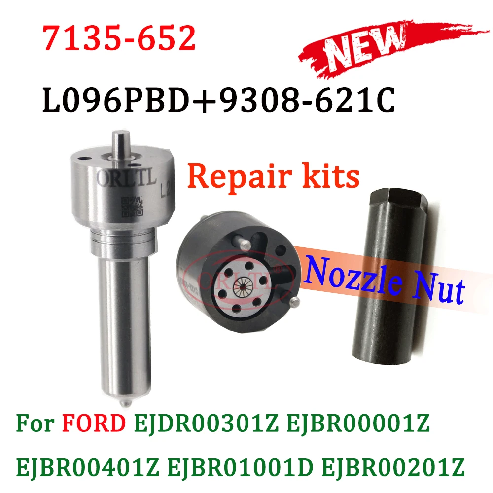 

EJBR01001D Diesel Injector Repair Kits L096PBD Control Valve 9308-621C Nozzle kits 7135-652 for FORD EJBR00201Z 2C1Q9K546AA