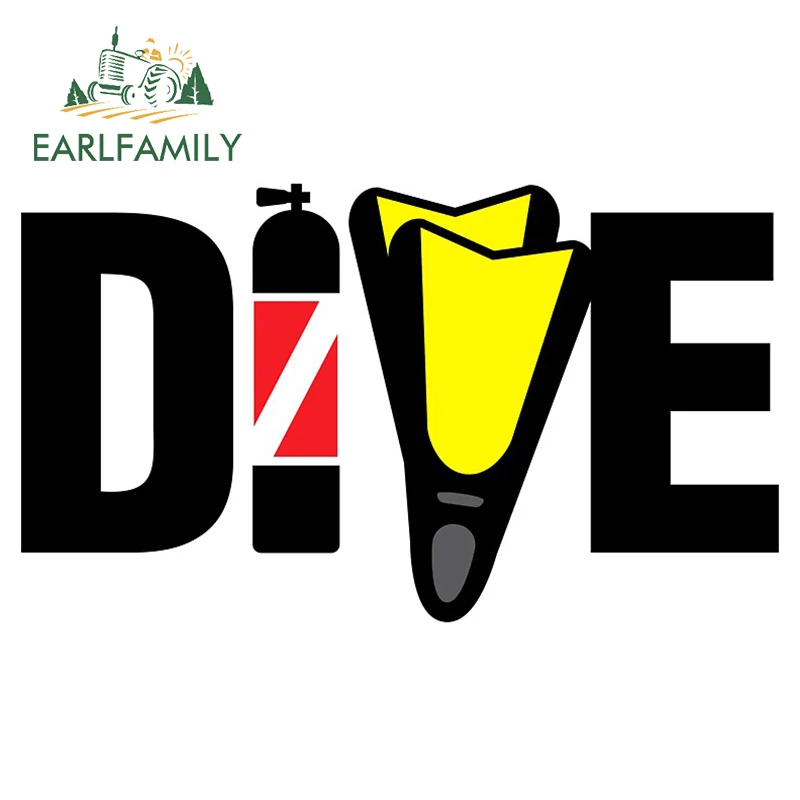 EARLFAMILY 13cm x 7,7 cm für Dive Flagge Auto Stoßstange Fenster Auto Aufkleber DIY Wasserdichte Graffiti Aufkleber Windschutzscheibe Fahrzeug aufkleber