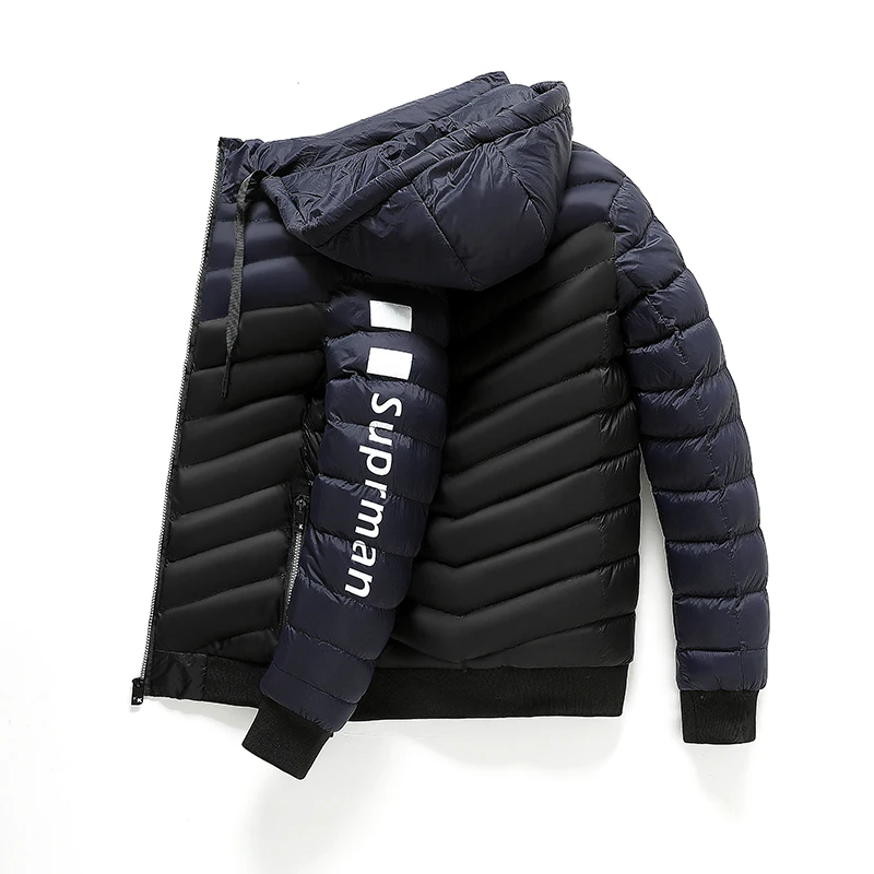 Rivestimento degli uomini di Inverno E Cappotto Peso Leggero di Modo Caldo di Spessore Inverno Pelliccia Della Tuta Sportiva Frangivento Rimovibile Con Cappuccio Parka