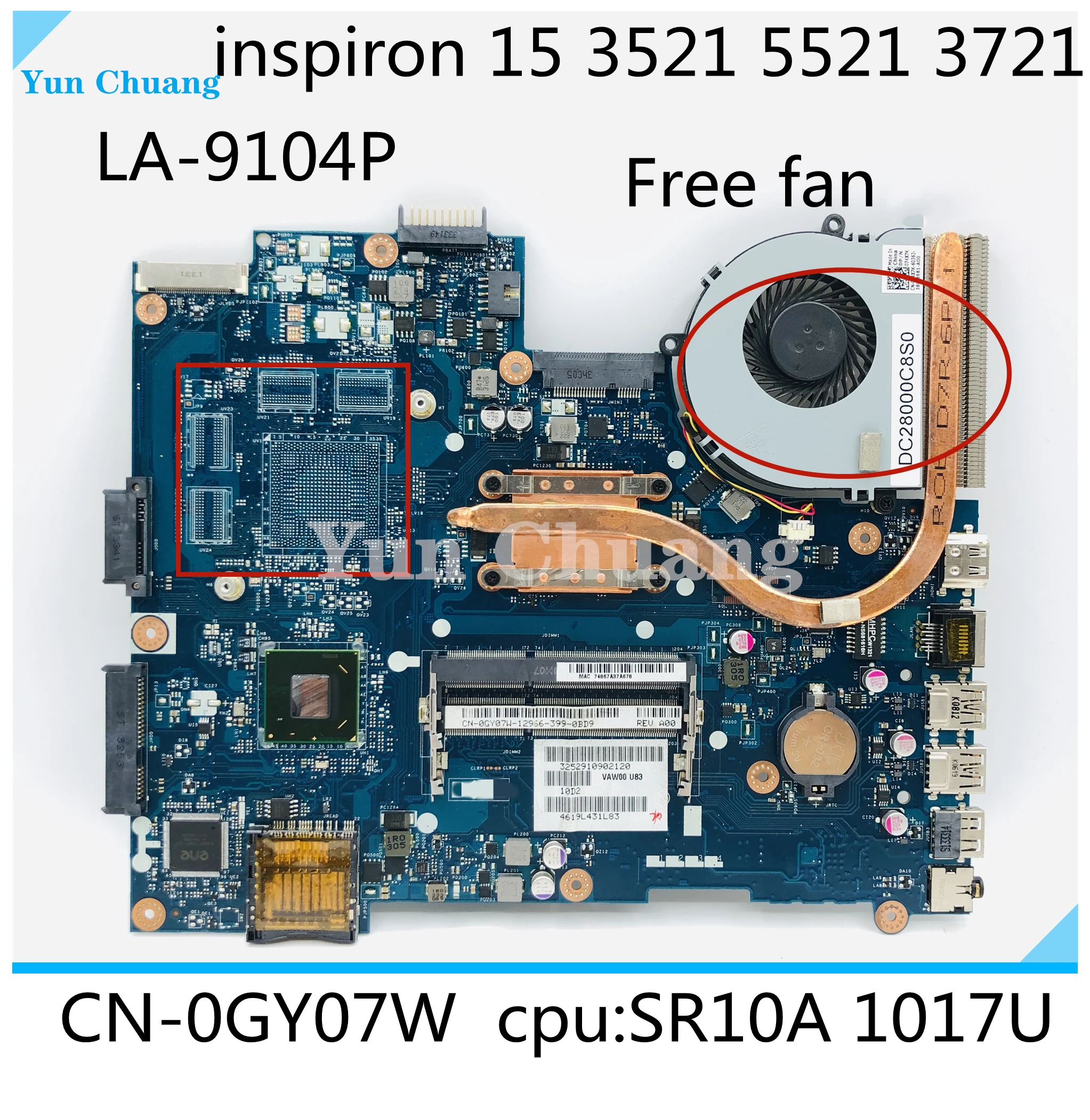 

LA-9104P для DELL INSPIRON 2521 3521 5521, материнская плата для ноутбука, CN-0GY07W 0671DP, системная плата с процессором i3 i5 i7 UMA DDR3