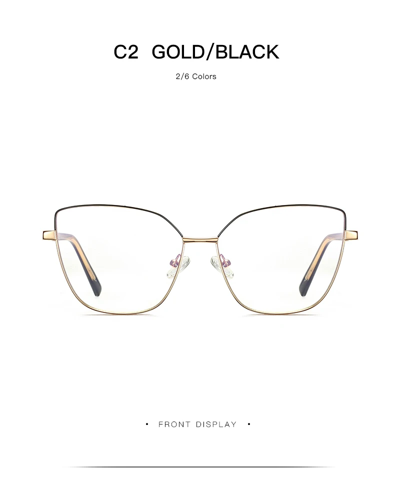Mode Frauen Katzenauge Vollrand Legierung Brille Rahmen für weibliche verschreibung pflicht ige Brillen optische Brille für Frau – Detail 13