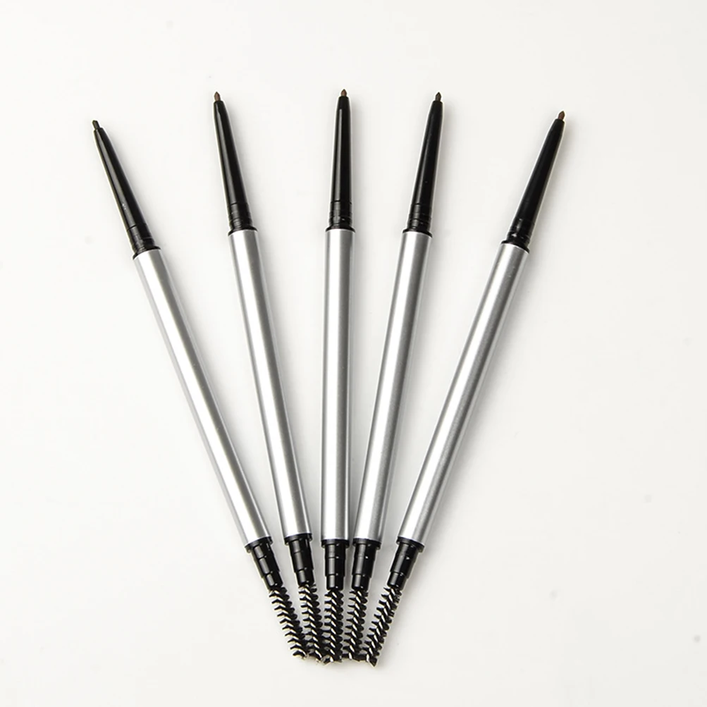 Double-head 1.5mm Thin Eyebrow Pencil Private Label Silver Eyebrow Pen Waterproof Easy To Wear Makeup Cosmetic Eyebrow Enhancers