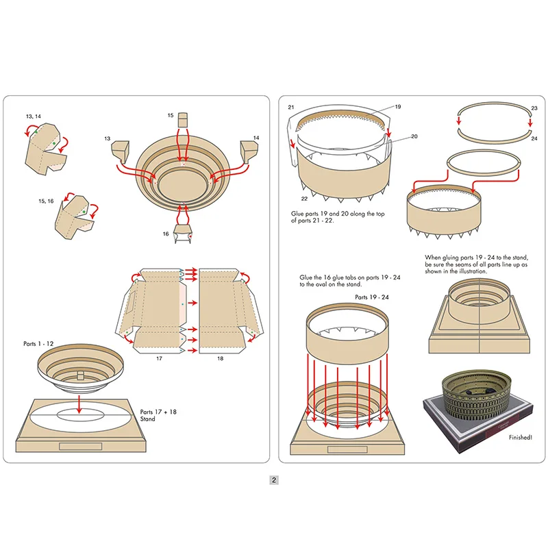 Itália roma coliseu mini modelo de papel 3d casa papercraft diy arte origami construção adolescentes adulto artesanal artesanato brinquedos QD-159