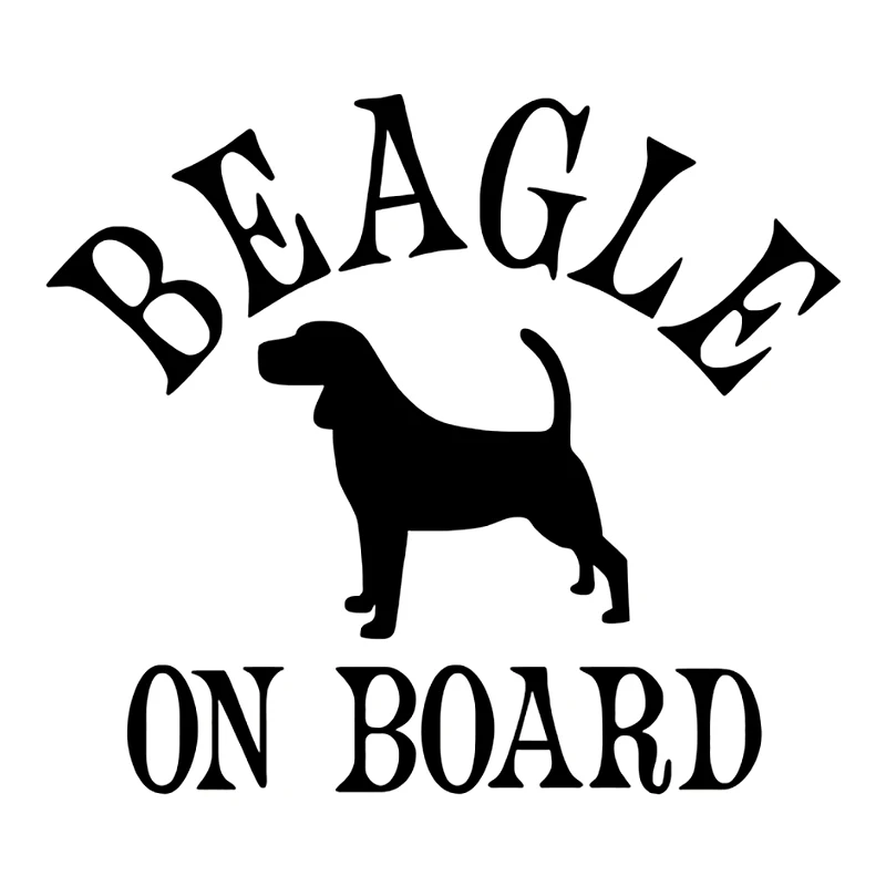 S51212# Various Sizes/Colors Car Stickers Vinyl Decal Beagle on Board Motorcycle Decorative Accessories Creative Waterproof