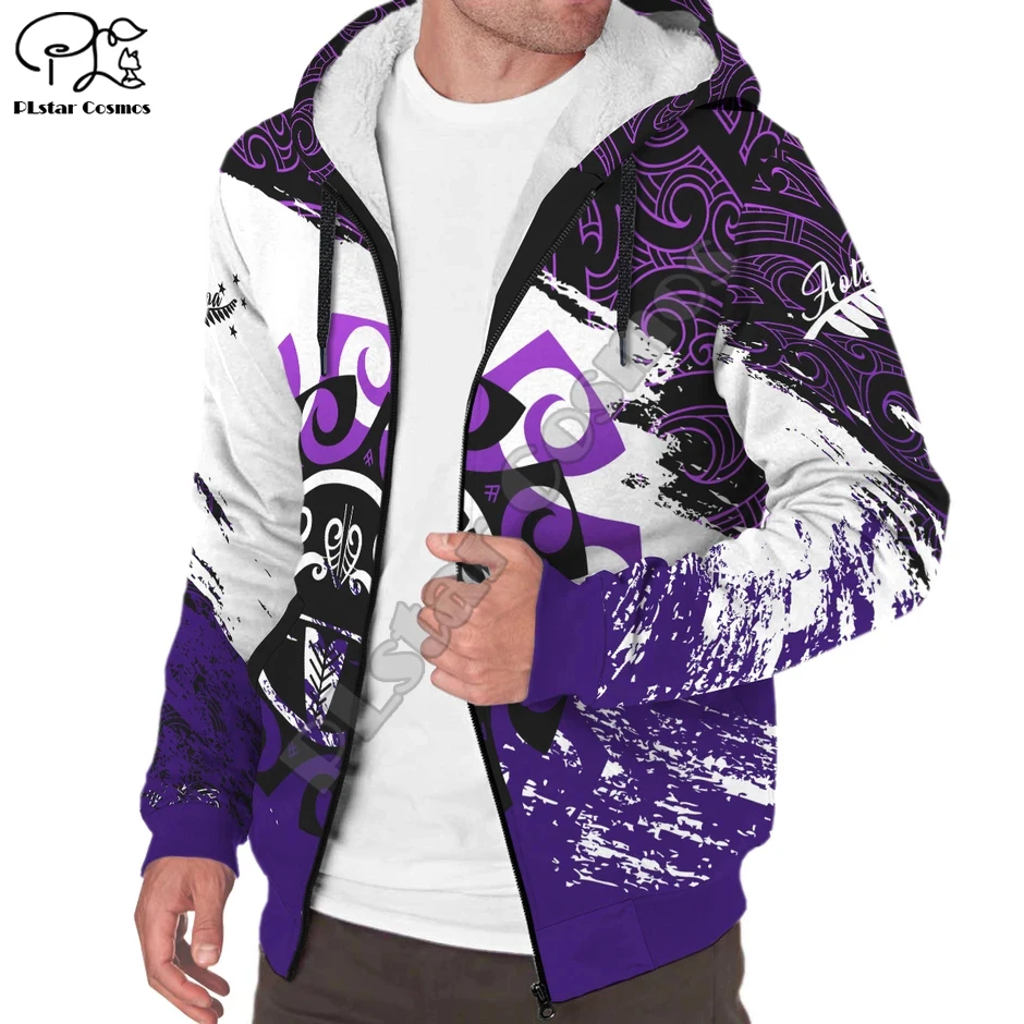 PLstar Cosmos New Zealand Country Flag Maori Tattoo 3Dprint Men/Women Autumn Winter Warm Coat Fleece Jacket Hoodies Pullover A-1