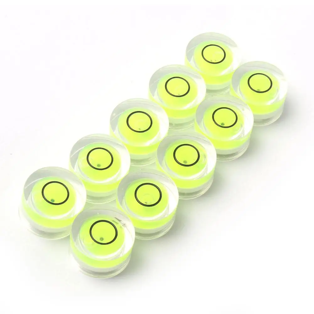 10Pcs/lot 14x8mm Stick-on Disc Green Round Bubble Level Mini Spirit Level Bubble Bullseye Level Measurement Instrument