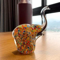 Crystal Glass Elephant Figurines Table Ornament Sculpture Wildlife Paperweight Handmade Craft Hand Blown Art Home Decor Gift