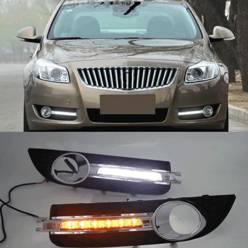 

2 шт. для Buick Regal 2009-2013 светодиодный DRL Дневной светильник с Поворотная сигнальная лампа